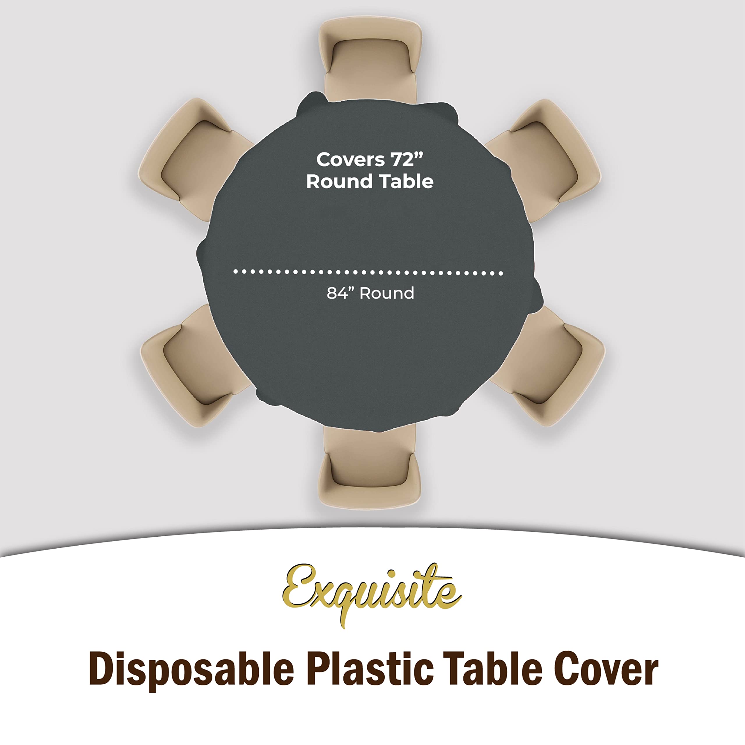 Round Silver Plastic Table Cover | Case of 48