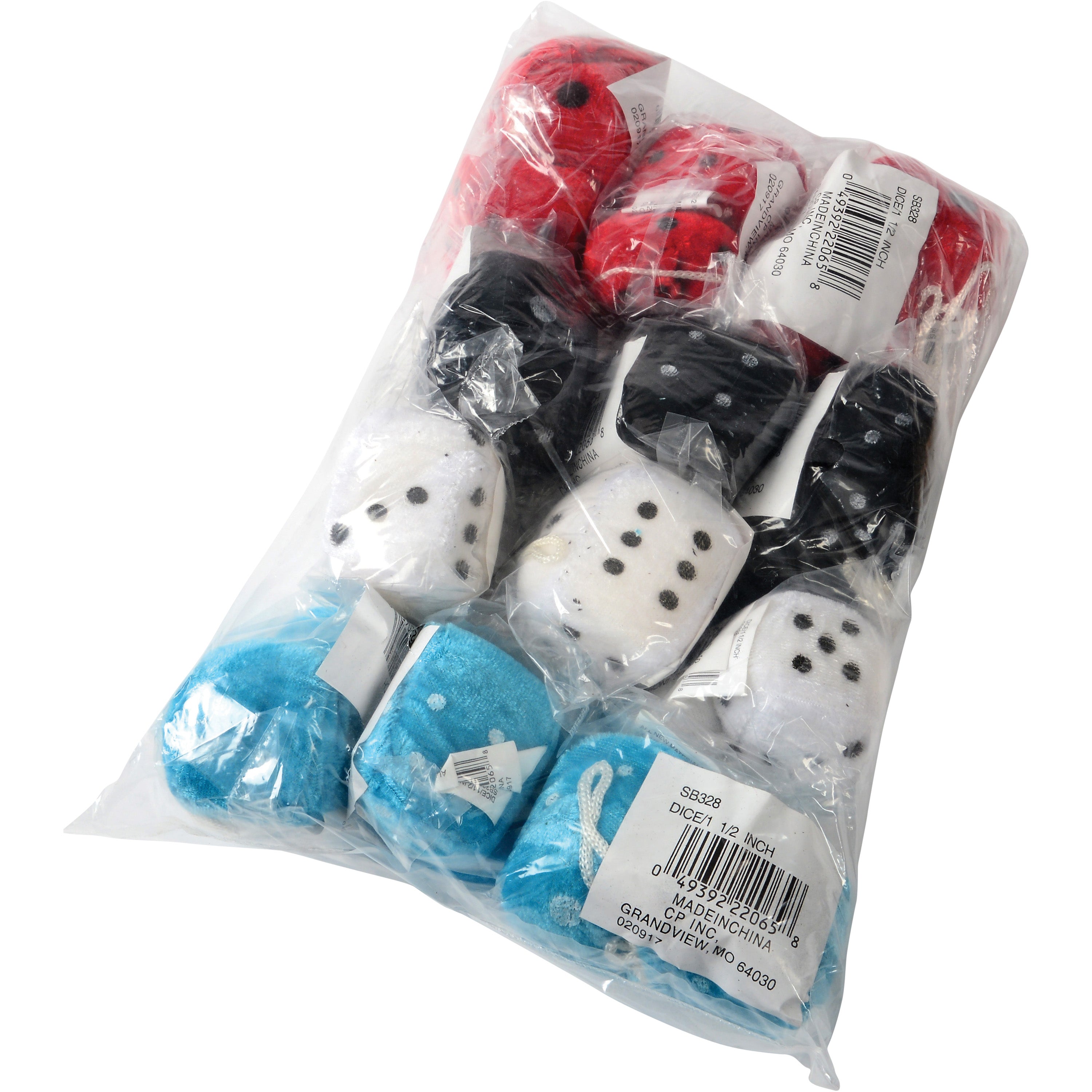 Small Plush Dice 1 1/2 Inch