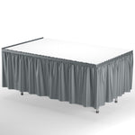 Silver Plastic Table Skirt - 14 ft. x 29 in.