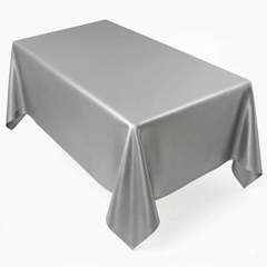Elegant Silver Fabric Table Cover 60x84 inches