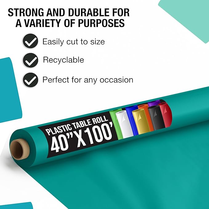 Unleashed | 40 in. x 100 Ft. Teal Table Roll