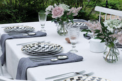 Disposable Checkerboard Dinnerware Set