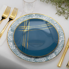Disposable Floral Brush Dinnerware Set