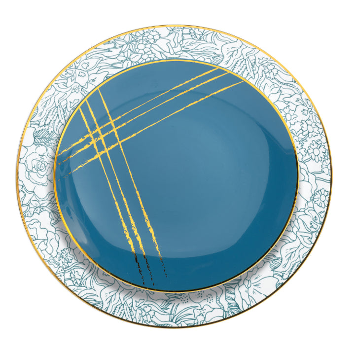 Disposable Floral Brush Dinnerware Set