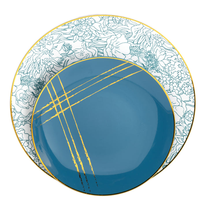 Disposable Floral Brush Dinnerware Set