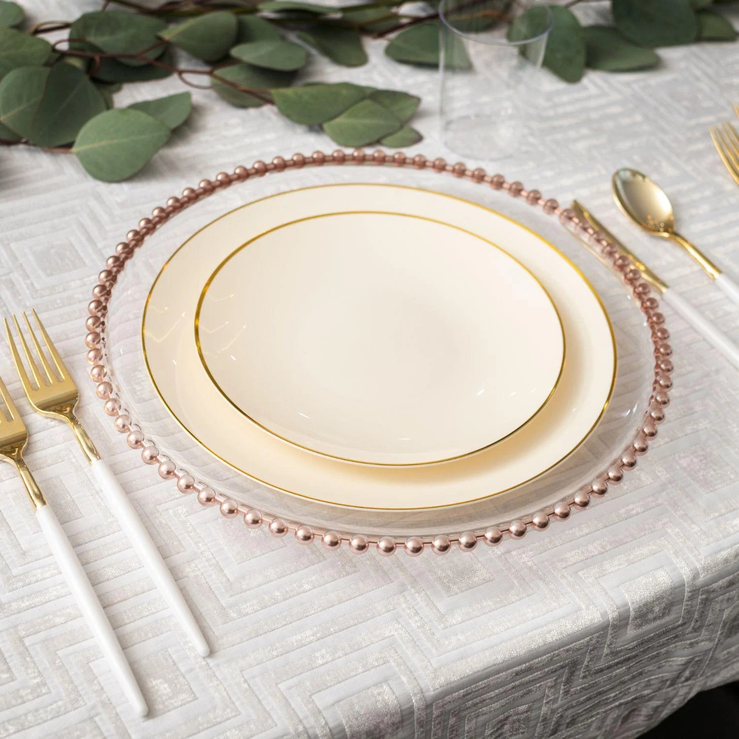 Disposable Ivory Classic Dinnerware Set