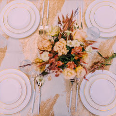 Disposable White And Ivory Dinnerware Set