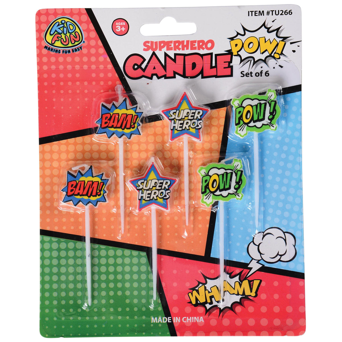 Superhero Candle Set/6 Per Pkg