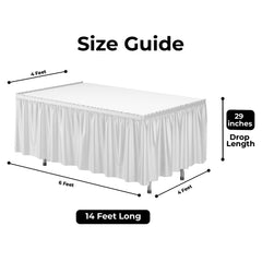 White Plastic Table Skirt | Case of 48