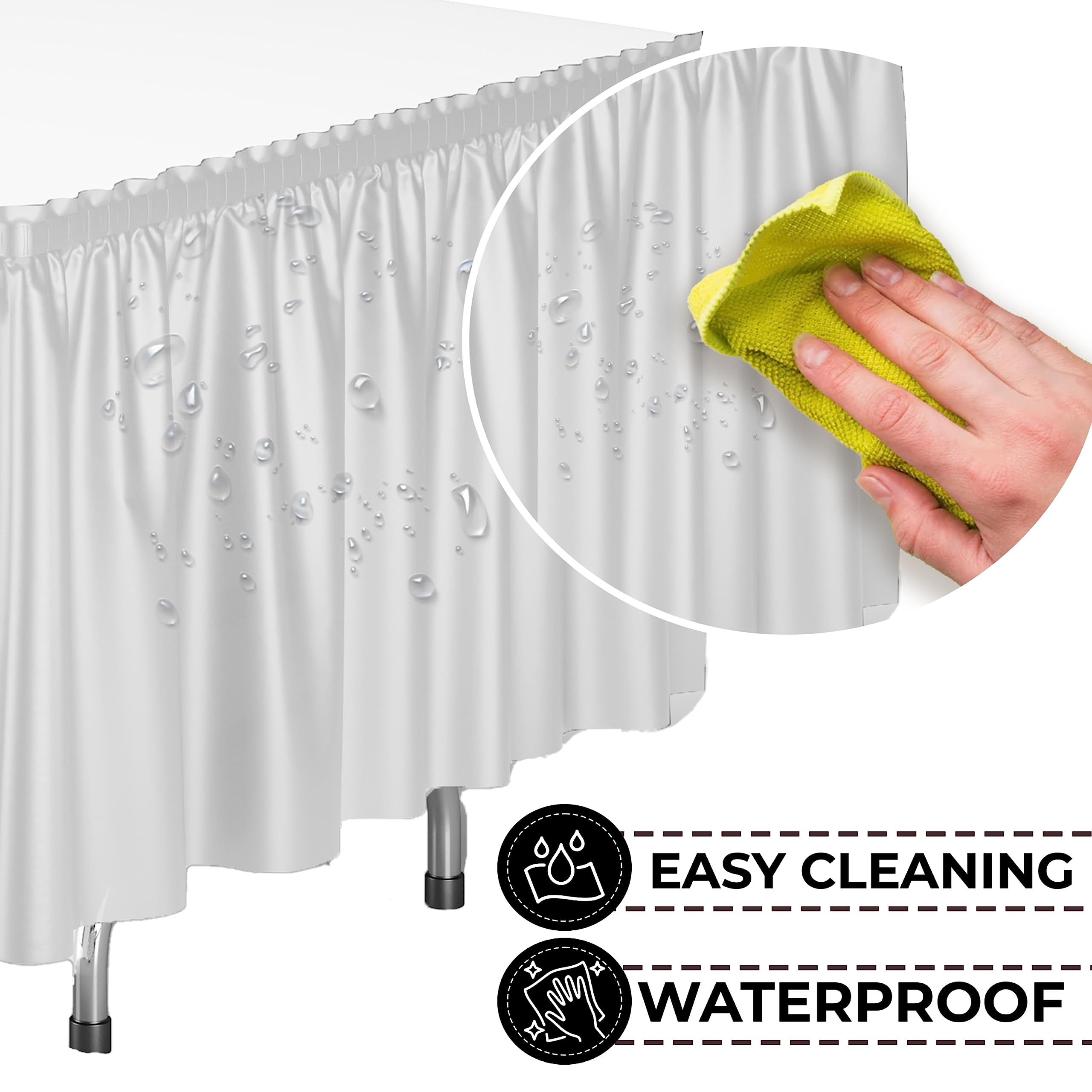 White Plastic Table Skirt | Case of 48