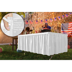 White Plastic Table Skirt | Case of 48