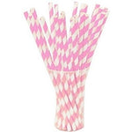 Pink Striped Paper Straws - 7.75 in. | 25 Count