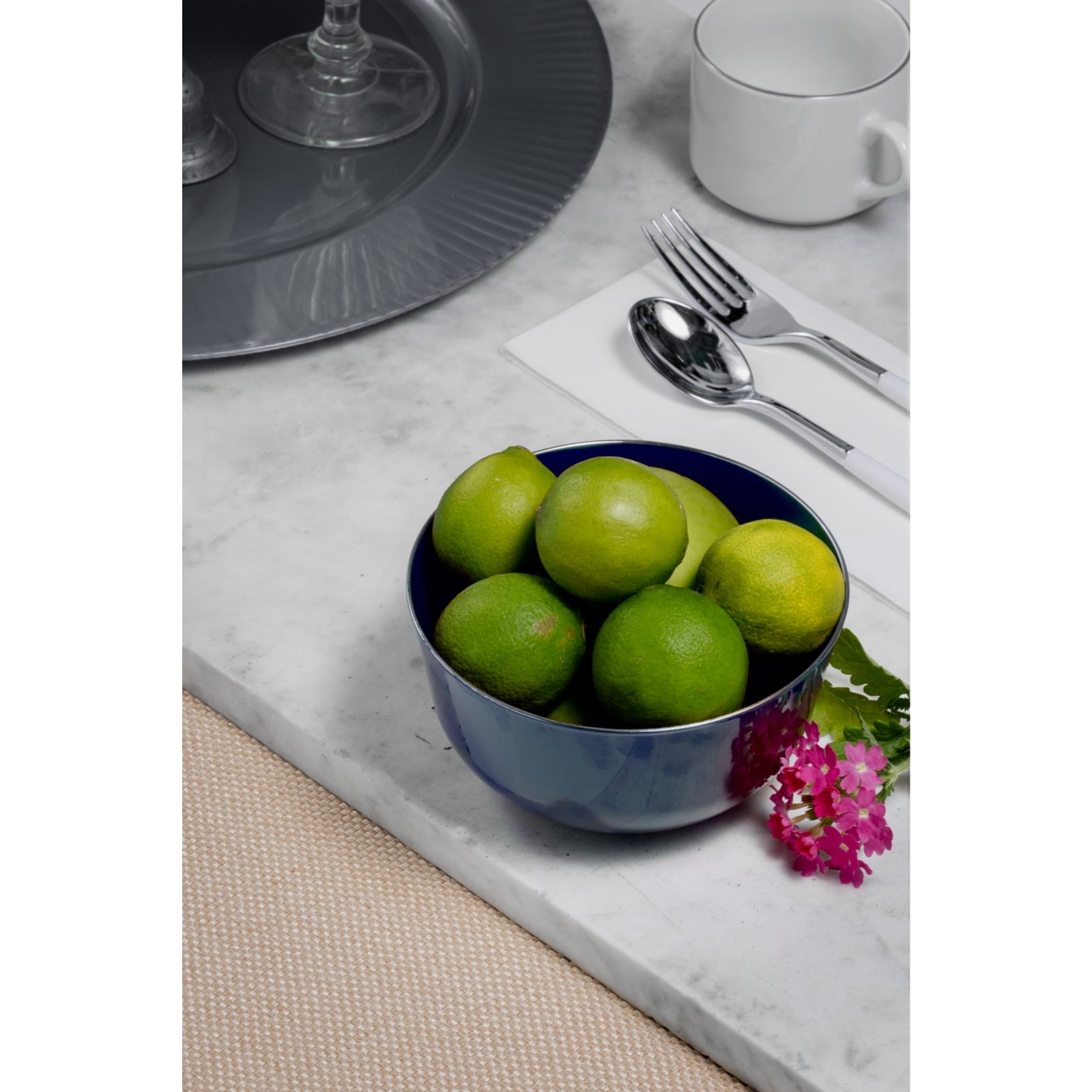 Navy Classic Design Plastic Bowls | 10 Count